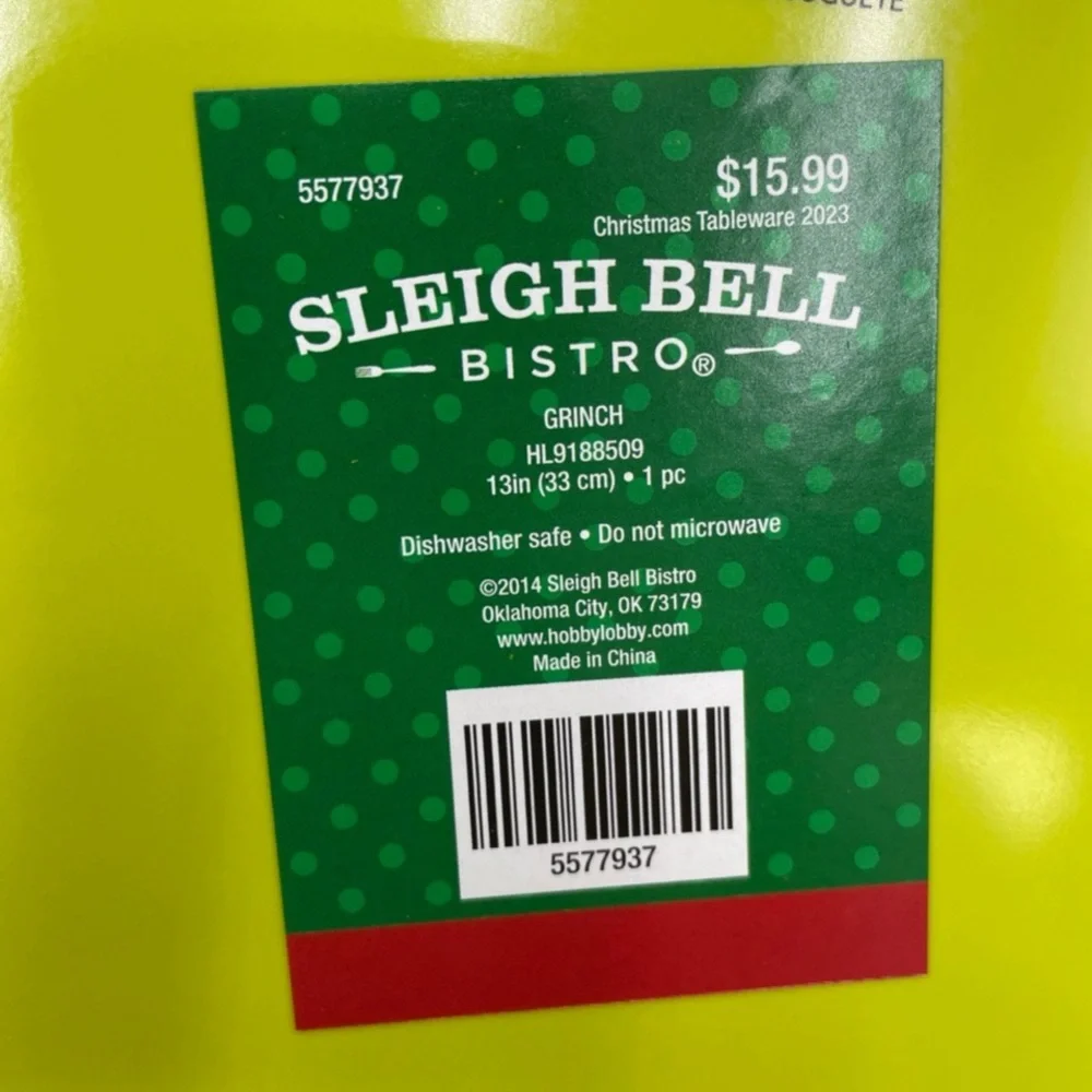 Grinch Melamine Christmas Platters Green Face Dr. Seuss 2023 Holiday‎ Edition